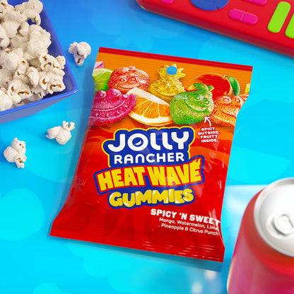 JOLLY RANCHER Heat Wave Gummies Spicy ‘n Sweet Assorted Fruit Flavored Candy Bag, 6 oz