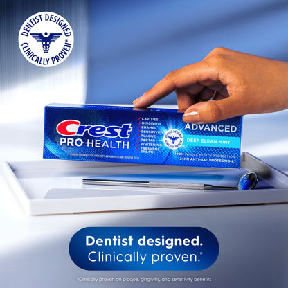 (4 pack) Crest Toothpaste, Pro-Health Advanced Deep Clean Mint Fluoride Toothpaste, 5.1 oz