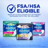 (3 pack) Always Ultra Thin Pads with Wings, Size 2, Long Super Absorbency, 58 Count