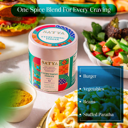 Satya Blends, Everything Indian Masala 2.5oz - Tangy, Spicy Flavor Spice Blend, Multipurpose Seasoning Mix for Vegetables, Paneer