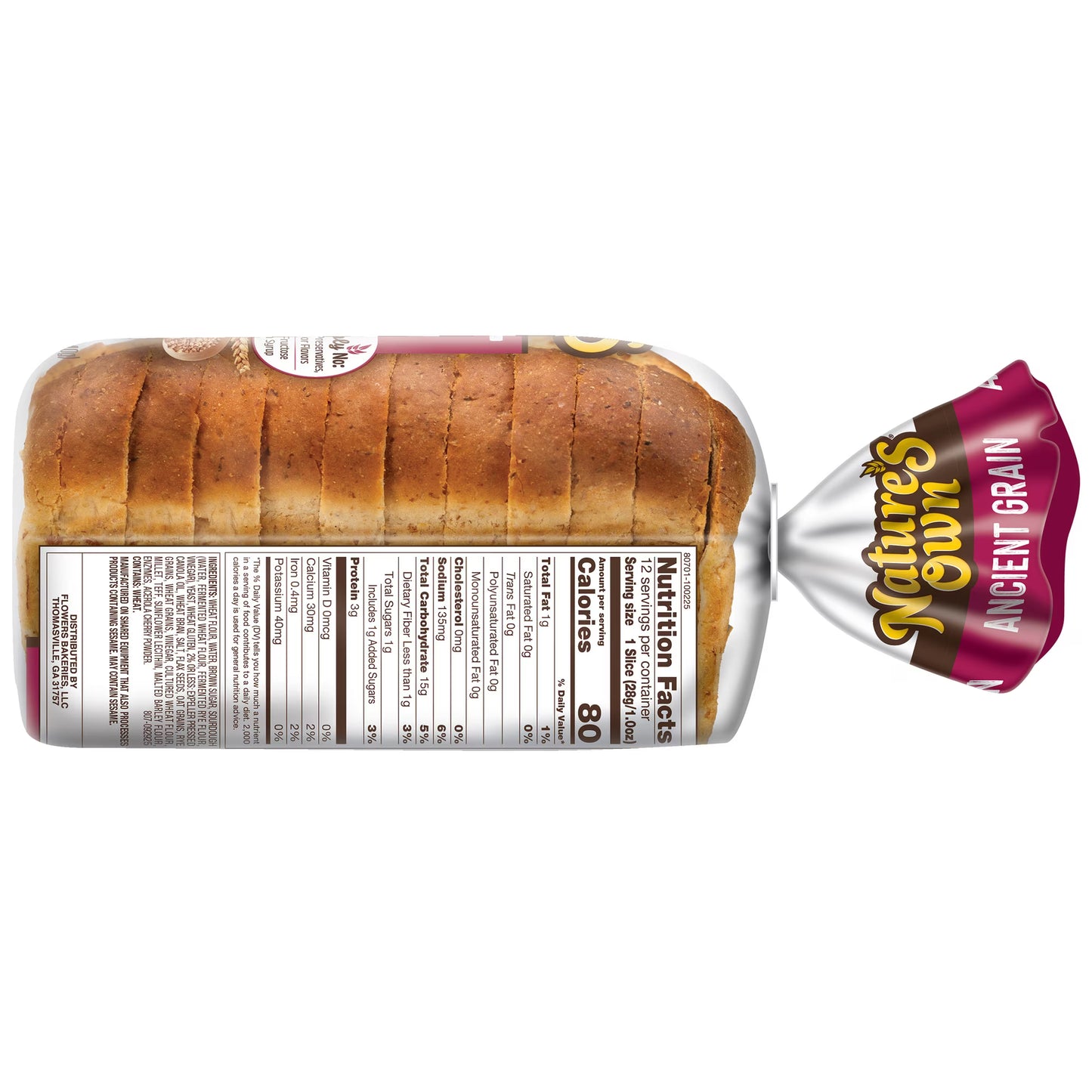 Nature's Own Ancient Grain, Non-GMO Small Loaf Bread, Sandwich Bread, 12 oz Loaf