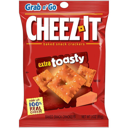 Cheez-It Extra Toasty Baked Snack Crackers 3oz bag Box of 6