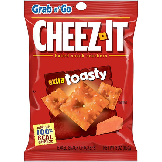 Cheez-It Extra Toasty Baked Snack Crackers 3oz bag Box of 6