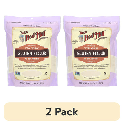 (2 pack) Bob's Red Mill Vital Wheat Gluten Flour, 20 oz