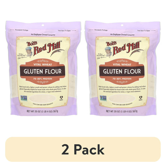 (2 pack) Bob's Red Mill Vital Wheat Gluten Flour, 20 oz
