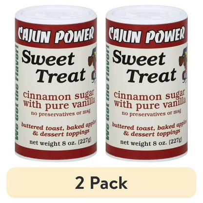 (2 pack) Cajun Power Sweet Treat Cinnamon Sugar With Pure Vanilla, 8.0 OZ