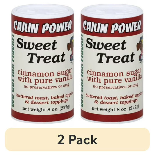 (2 pack) Cajun Power Sweet Treat Cinnamon Sugar With Pure Vanilla, 8.0 OZ