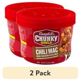 (2 pack) Campbell’s Chunky Soup, Chili Mac Soup, 15.25 oz Microwavable Bowl
