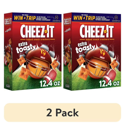 (2 pack) Cheez-It Extra Toasty Cheese Crackers, Baked Snack Crackers, 12.4 oz