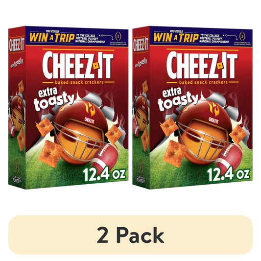 (2 pack) Cheez-It Extra Toasty Cheese Crackers, Baked Snack Crackers, 12.4 oz