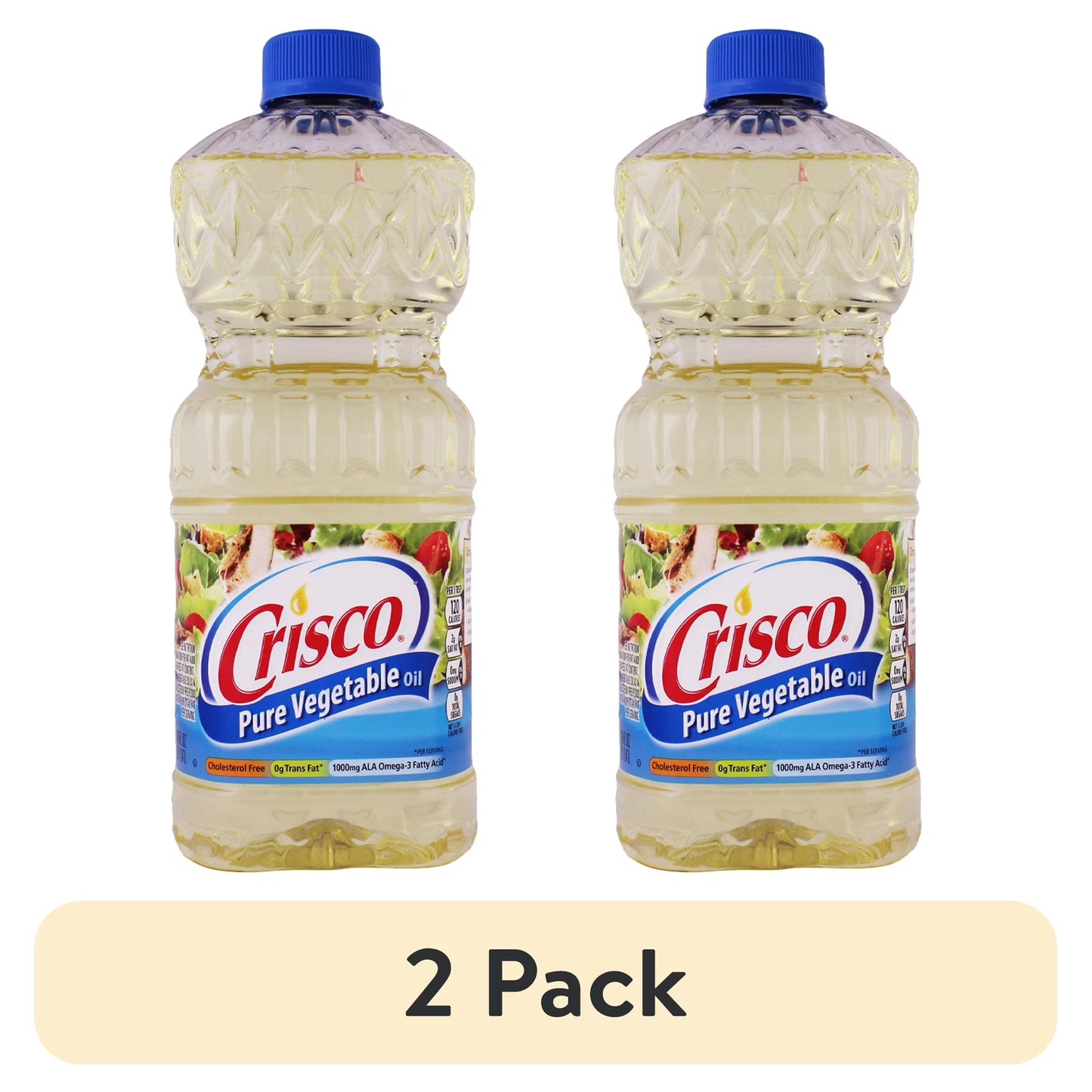 (2 pack) Crisco Pure Vegetable Oil, Cooking Oil, 40 fl oz