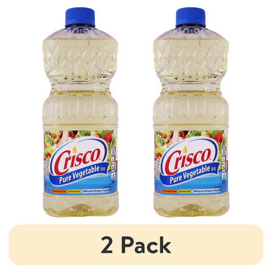 (2 pack) Crisco Pure Vegetable Oil, Cooking Oil, 40 fl oz
