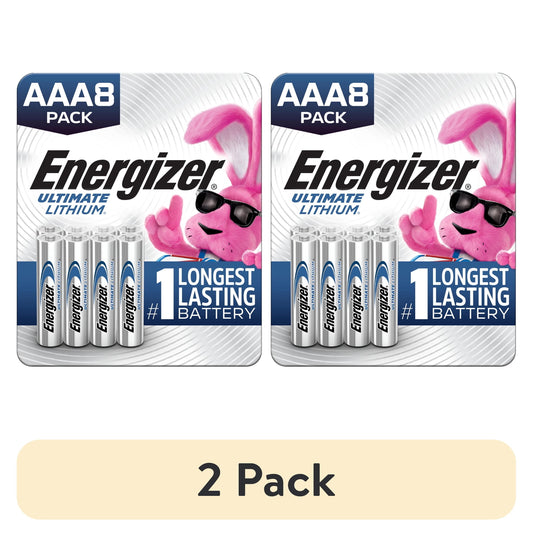 (2 pack) Energizer Ultimate Lithium AAA Batteries (8 Pack), Lithium 1.5V Triple A Batteries
