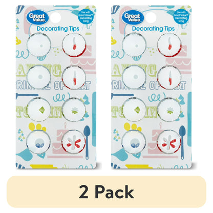 (2 pack) Great Value Decorating Tips, 8 Count