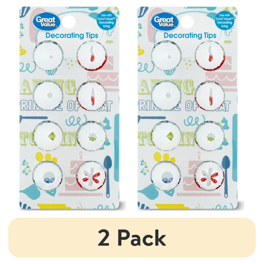 (2 pack) Great Value Decorating Tips, 8 Count