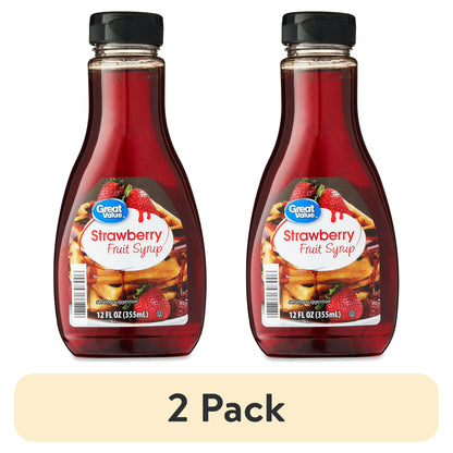 (2 pack) Great Value Strawberry Fruit Syrup, 12 fl oz