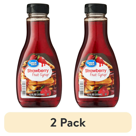 (2 pack) Great Value Strawberry Fruit Syrup, 12 fl oz