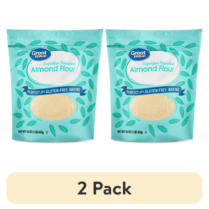 (2 pack) Great Value Superfine Blanched Almond Flour, Gluten-Free, 2 lb