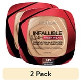 (2 pack) L'Oreal Paris Infallible Fresh Wear 24 Hr Powder Foundation Makeup, 245 Radiant Honey, 0.31 oz