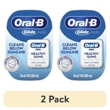 (2 pack) Oral-B Floss, Glide Healthy Gums Unflavored Dental Floss, Smooth, Strong, Shred Resistant 50m