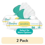 (2 pack) Pampers Sensitive Baby Wipes Unscented, 1-Pack, 56 Total Count (Select for More Options)