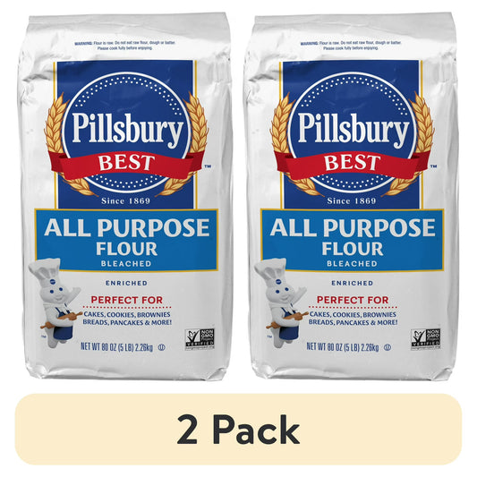 (2 pack) Pillsbury Best Bleached All Purpose Flour, 5 lb Bag