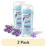 (2 pack) Secret Aluminum Free Deodorant for Women, Lavender, 2.4 oz