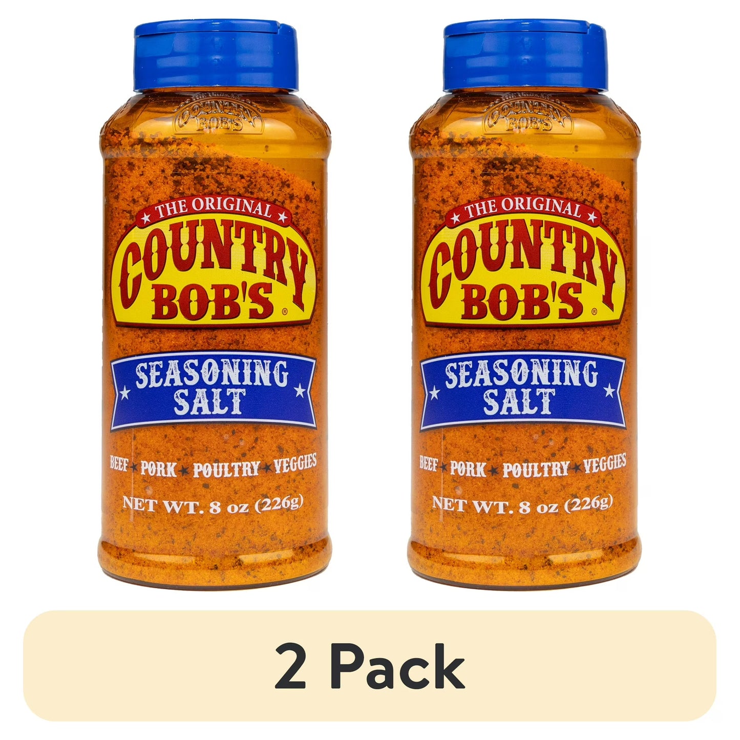 (2 pack) Country Bob's Seasoning Salt for Barbecue & Seasoning, 8oz