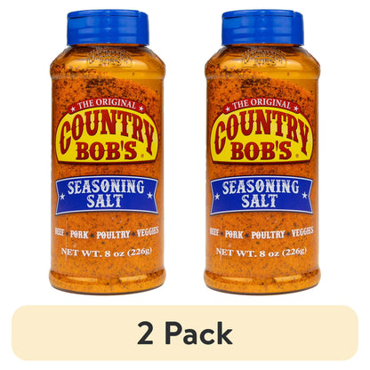 (2 pack) Country Bob's Seasoning Salt for Barbecue & Seasoning, 8oz