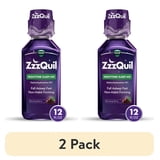 (2 pack) ZzzQuil Liquid Sleep Aid, Diphenhydramine 50mg HCl, Warming Berry Flavored, 12 fl oz
