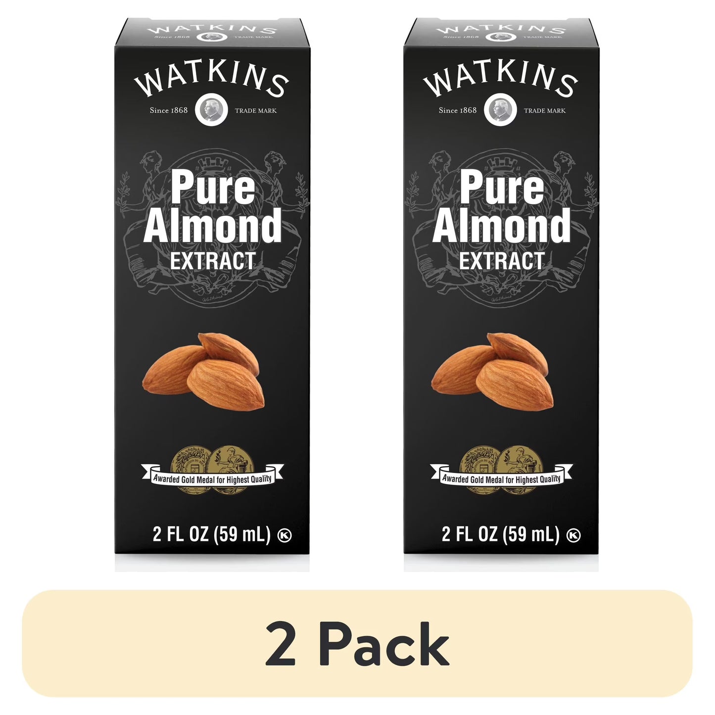 (2 pack) Watkins Pure Almond Extract, 2 fl oz (Liquid, Ambient, Plastic Container)