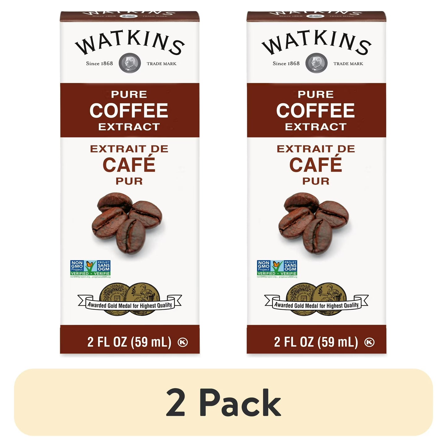 (2 pack) Watkins Pure Coffee Extract, 2 oz (Plastic Container)