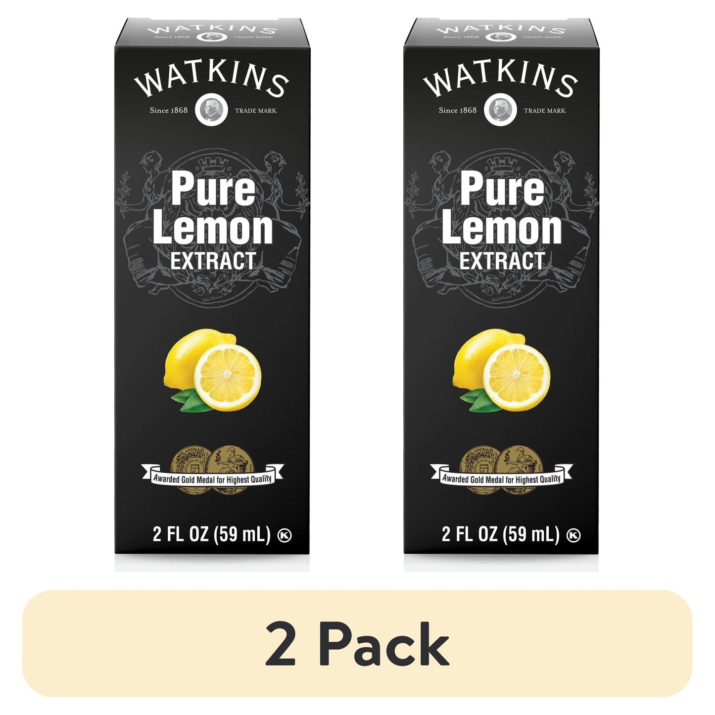 (2 pack) Watkins Pure Lemon Extract, 2 oz (Liquid, Ambient, Container Material: Plastic)