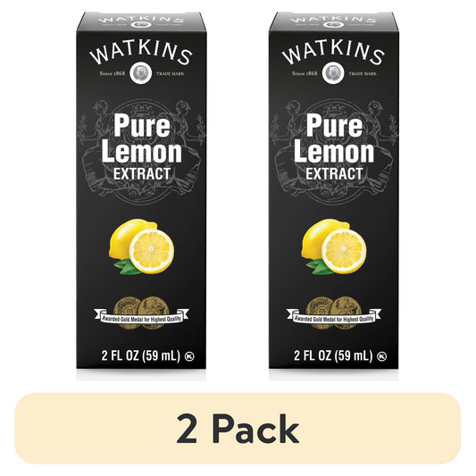(2 pack) Watkins Pure Lemon Extract, 2 oz (Liquid, Ambient, Container Material: Plastic)