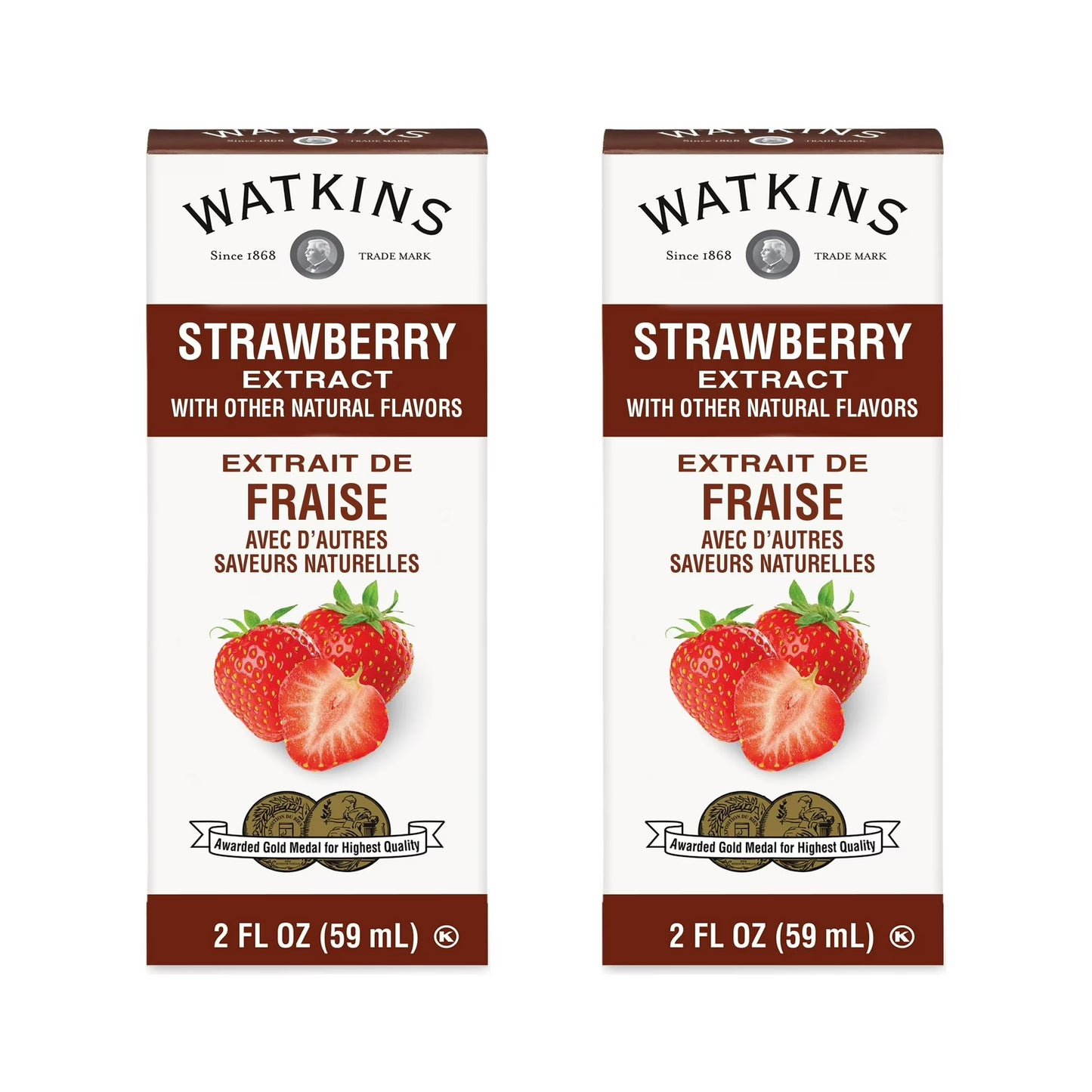 (2 pack) Watkins Strawberry Extract with Other Natural Flavors, 2 fl oz (Liquid)