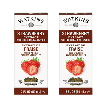 (2 pack) Watkins Strawberry Extract with Other Natural Flavors, 2 fl oz (Liquid)