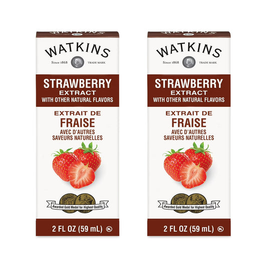 (2 pack) Watkins Strawberry Extract with Other Natural Flavors, 2 fl oz (Liquid)