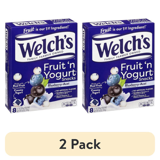 (2 pack) Welch's Blueberry-Acai Fruit 'n' Yogurt Snacks