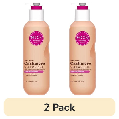 (2 pack) eos Cashmere Shave Oil for Smooth Skin- Pink Champagne - 6 fl oz