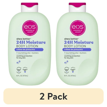 (2 pack) eos Shea Better Body Lotion- Creme de Pistachio, Soothes Dry Skin, 16 fl oz