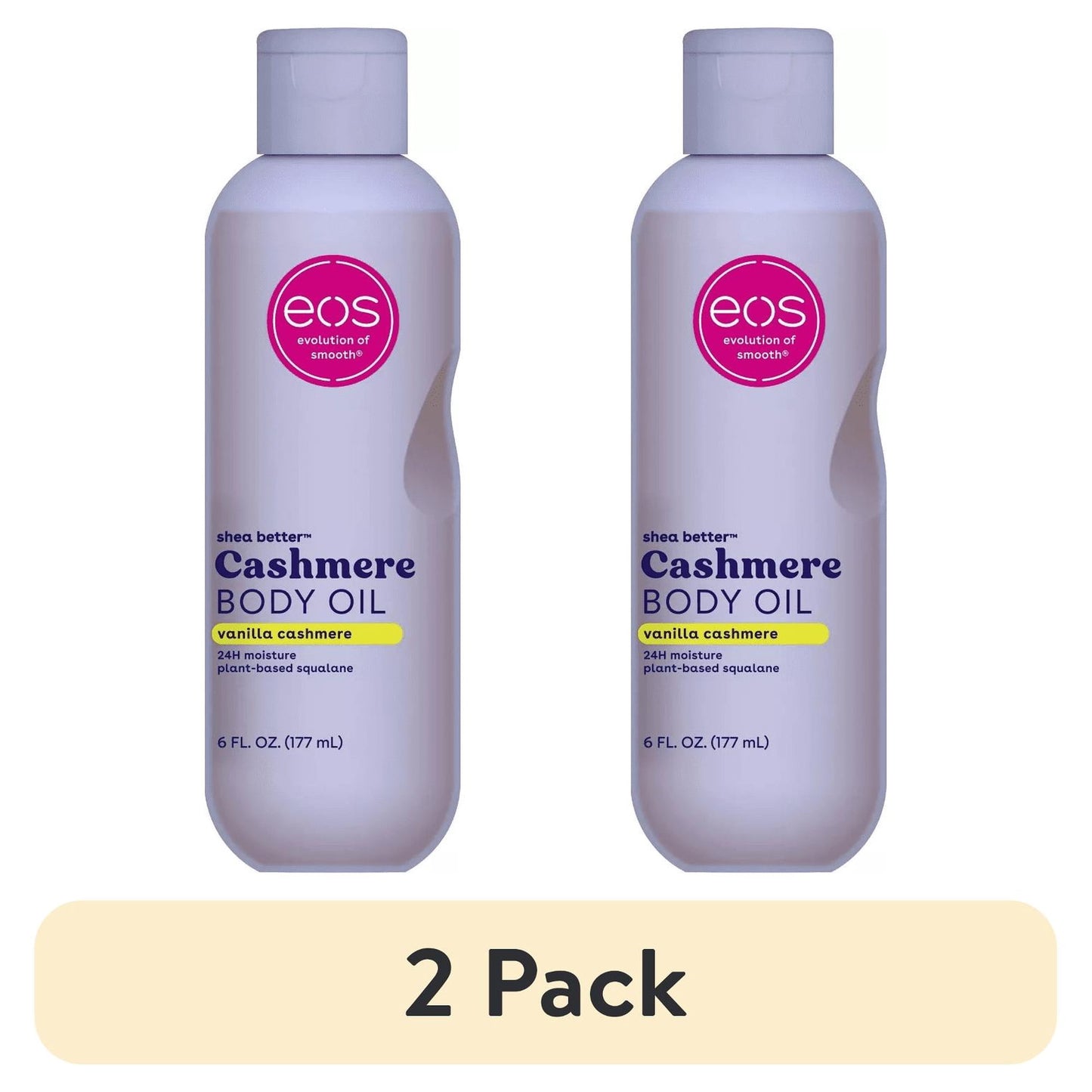 (2 pack) eos Shea Better Vanilla Cashmere Body Oil, Skin Nourishing Lightweight Silky Finish, 6 fl oz