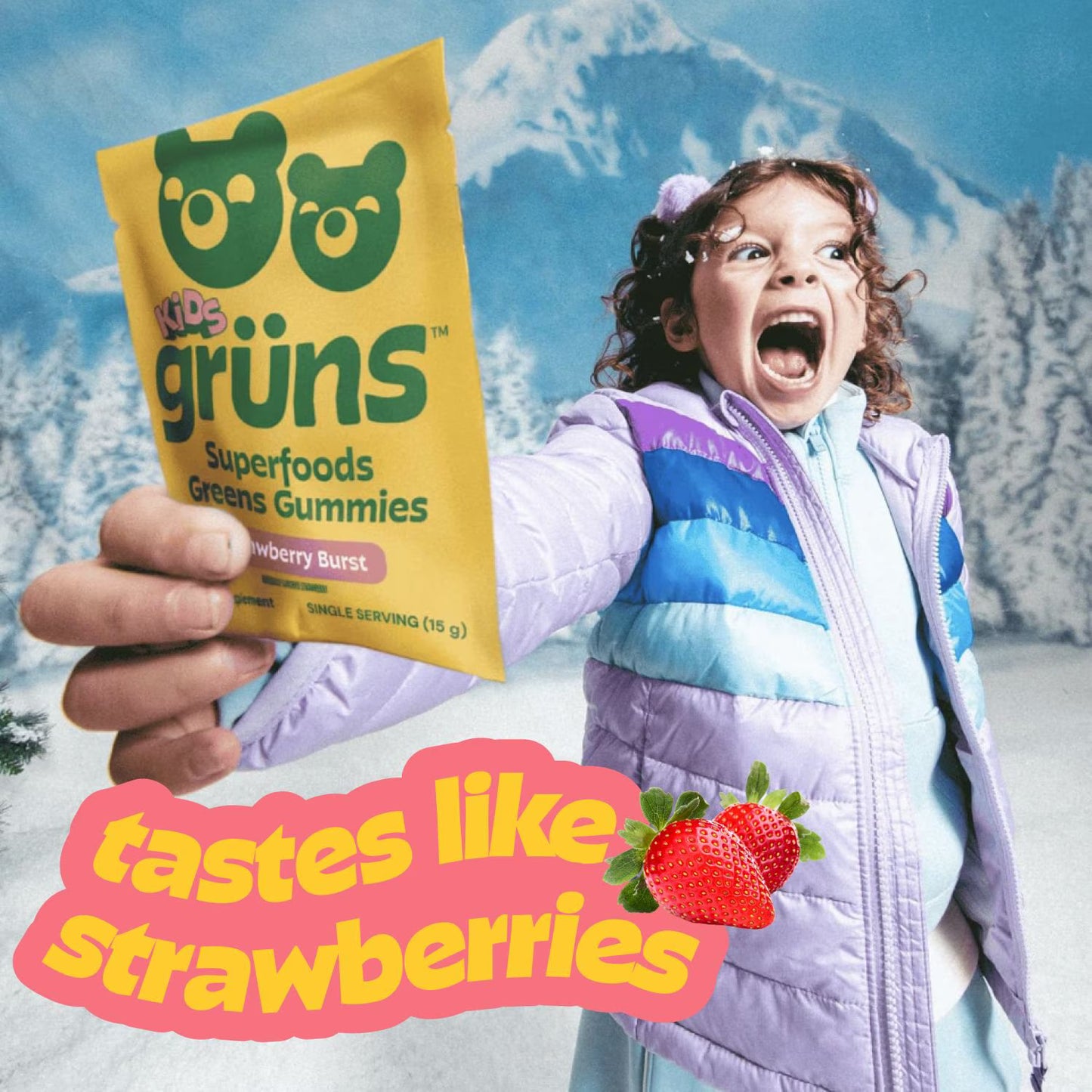 Gruns Kids Organic Superfood Greens Multivitamin Gummies, 25 ct.