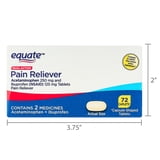 Equate Dual-Action Acetaminophen 250 mg and Ibuprofen (NSAID) 125 mg Pain Reliever Caplets, 72 Count, Compare to AdvilÂ Dual Action Active Ingredients