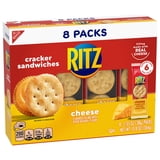 (3 pack) RITZ Cheese Sandwich Crackers, Lunch Snacks, 8 Snack Packs (6 Cracker Sandwiches Per Pack)