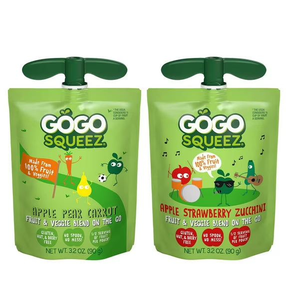 GoGo SqueeZ Fruit & VeggieZ Applesauce Pouches, 3.2 Ounce (28 Count)