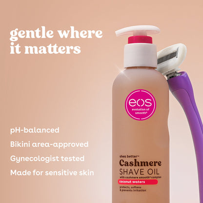 (2 pack) eos Cashmere Shave Oil for Smooth Skin - Coconut Waters - 6 fl oz