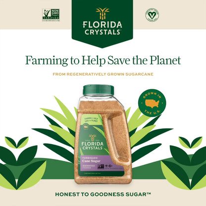 Florida Crystals Turbinado Cane Sugar, 44 oz Jug