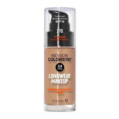 Revlon ColorStay Liquid Foundation Makeup, Matte Finish, Combination/Oily Skin, SPF 15, 270 Chestnut, 1 fl oz
