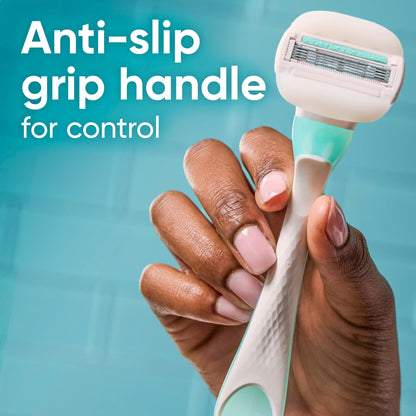 Gillette Venus ComfortGlide Sensitive Disposable Razor for Women, 5 Blades with a Touch of Aloe, Water-Activated Moisture Bars, 2ct
