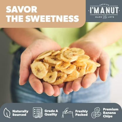 Premium Dried Banana Chips 32oz, Non-GMO, Batch Tested, Gluten & Peanut Free Ethically Sourced Dried Fruit, Kosher